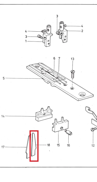 CUCHILLA PIQUETES AUTÓMATA BOLSILLOS DURKOPP 745-7