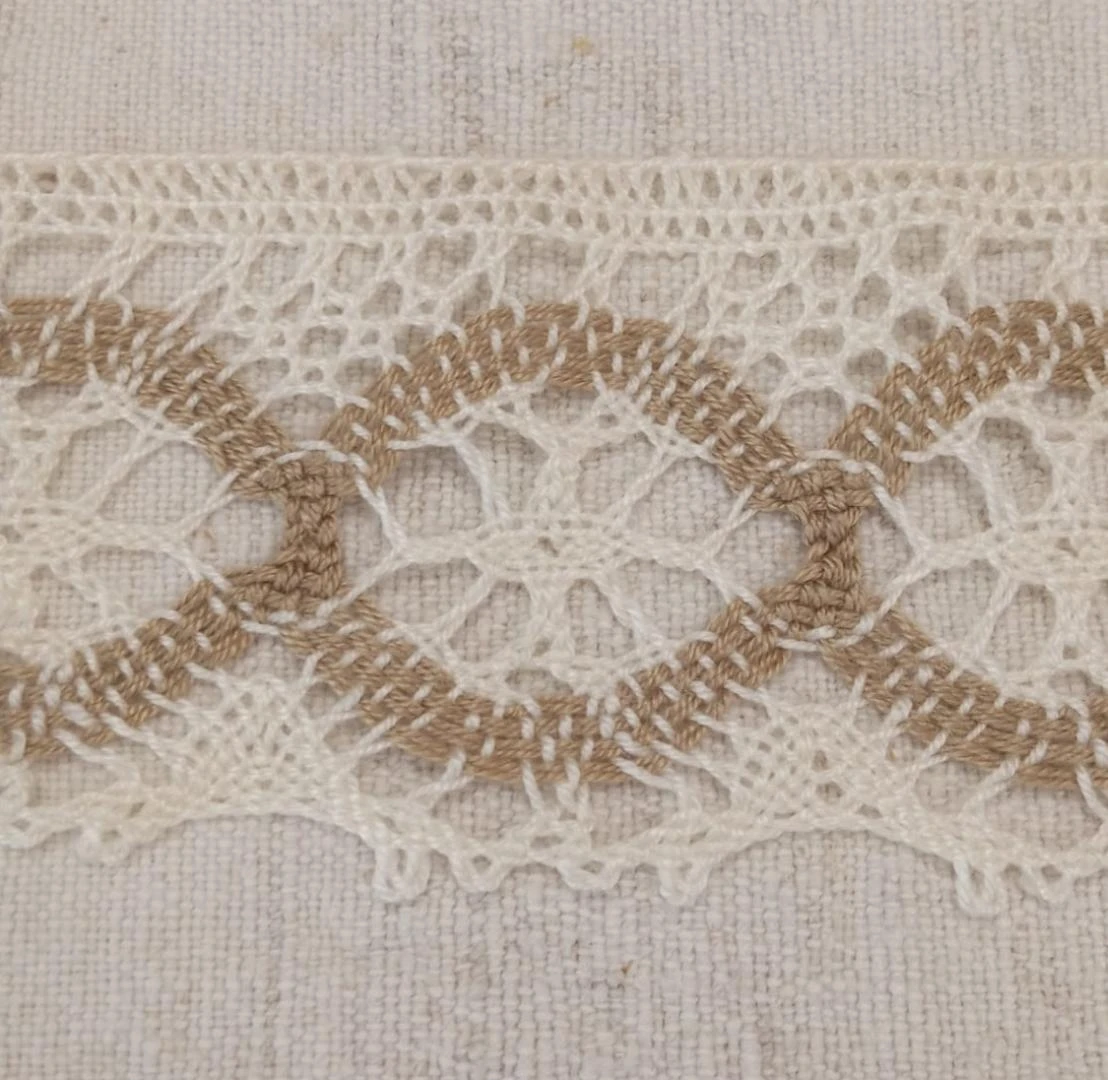 ENCAJE BOLILLO COMBINADO GRIS BEIGE  CM