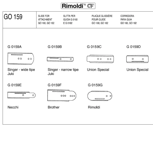 SOPORTE EMBUDO MÁQUINA DE BRAZO SINGER JUKI - SLIDE FOR ATTACHMENT