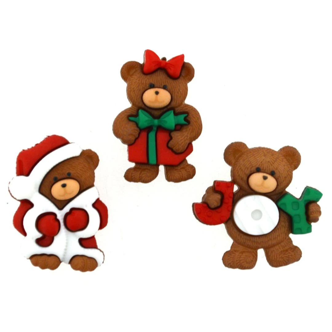 BOTONES DECORATIVOS A BEARY MERRY CHRISTMAS
