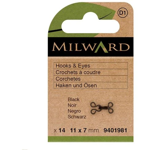 CORCHETE NEGRO 11X7 MM 14 UNIDADES Nº0