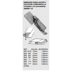 EMBUDO PARA COLOCAR VIVO CON CORDON 1 1/8