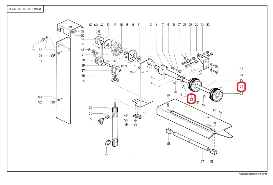 JUNTA TÓRICA APILADOR AUTÓMATA BOLSILLOS DURKOPP 745   O RING