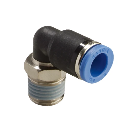 RACOR CODO MACHO 1/4'   TUBO 6MM