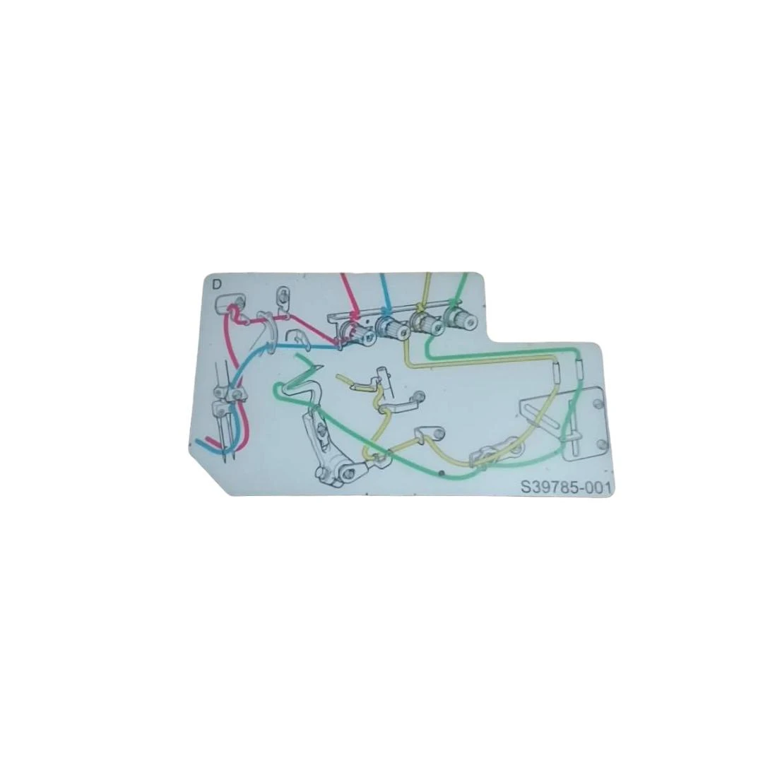 ETIQUETA ENHEBRADO OVERLOCK BROTHER   THREADING DIAGRAM LABEL