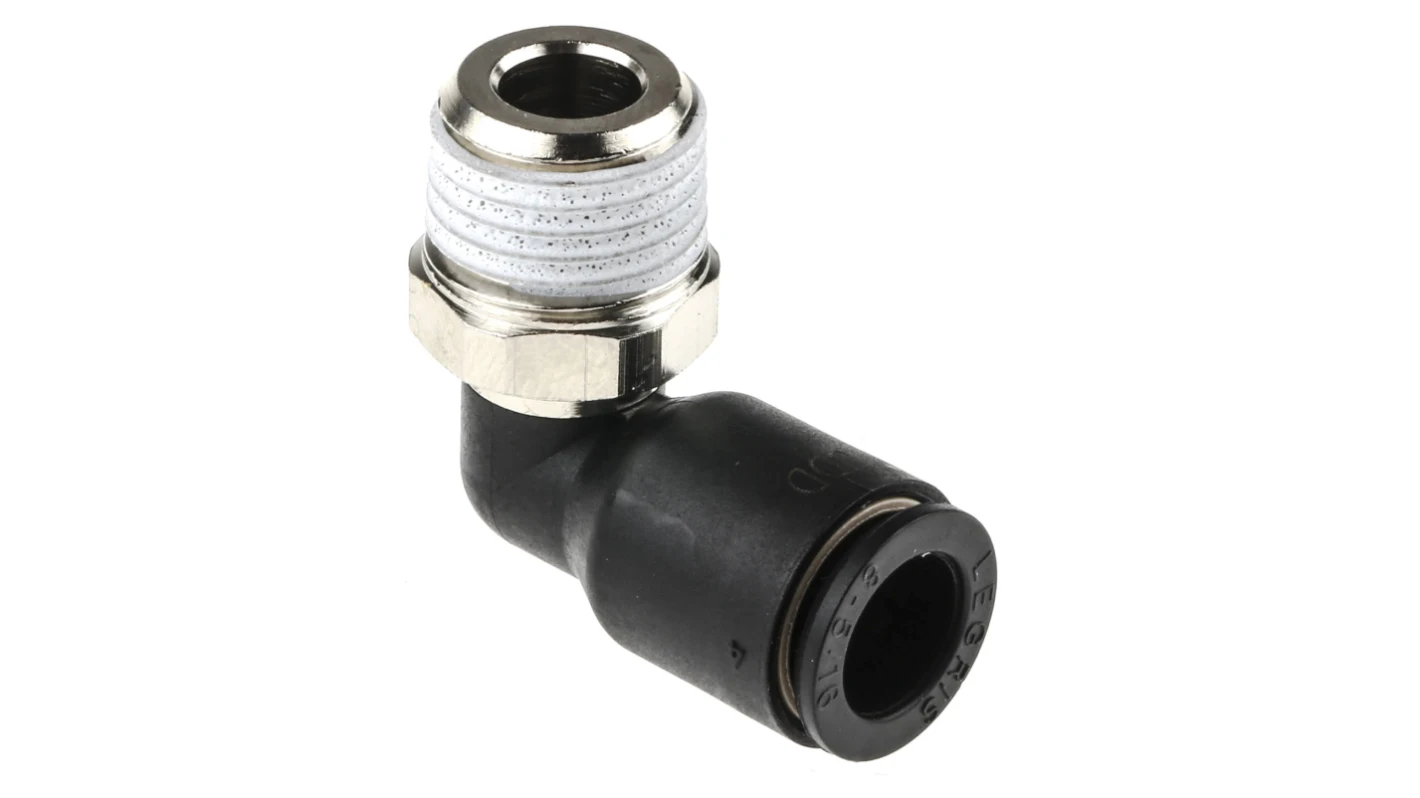 RACORD CODO MACHO 1/4'   TUBO 8MM LEGRIS