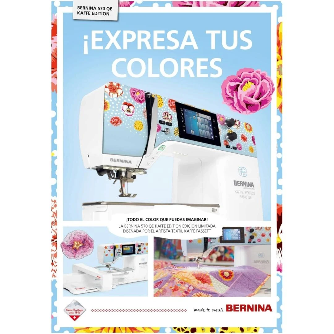 MÁQUINA DE COSER Y BORDAR BERNINA 570QE KAFFE FASSETT (NO INCLUYE UNIDAD DE BORDADO)