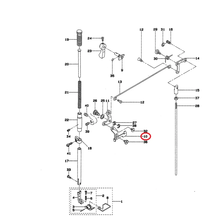 PIEZA MECANISMO ALZA PRENSATELAS JUKI   LIFTING LEVER