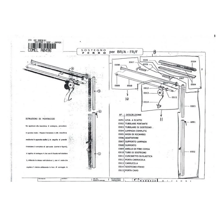 TROLLEY COMPLETO CON LUZ MESA DE PLANCHA COMEL BR/A FR/F