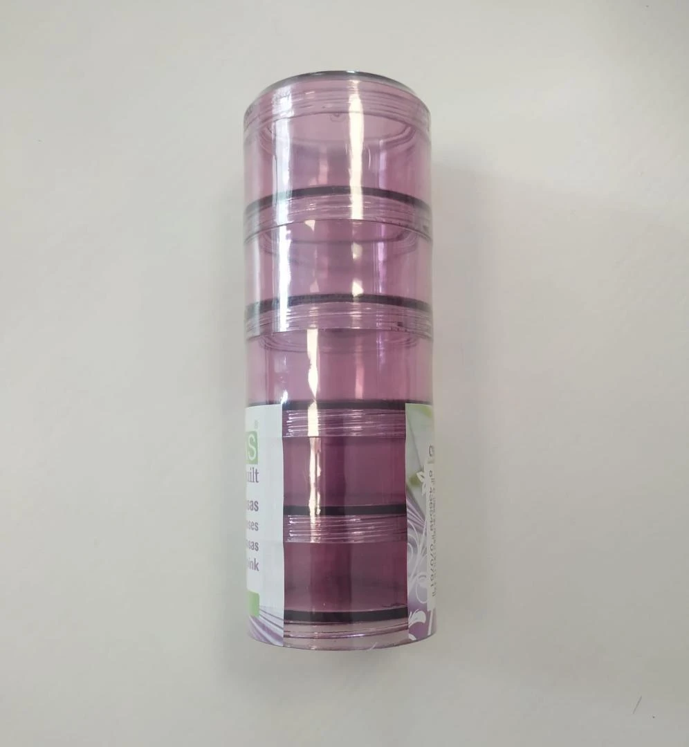 CAJITA REDONDA APILABLES ROSA 5 UNIDADES