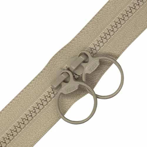 CREMALLERA DOBLE CARRO BEIGE 45 CM