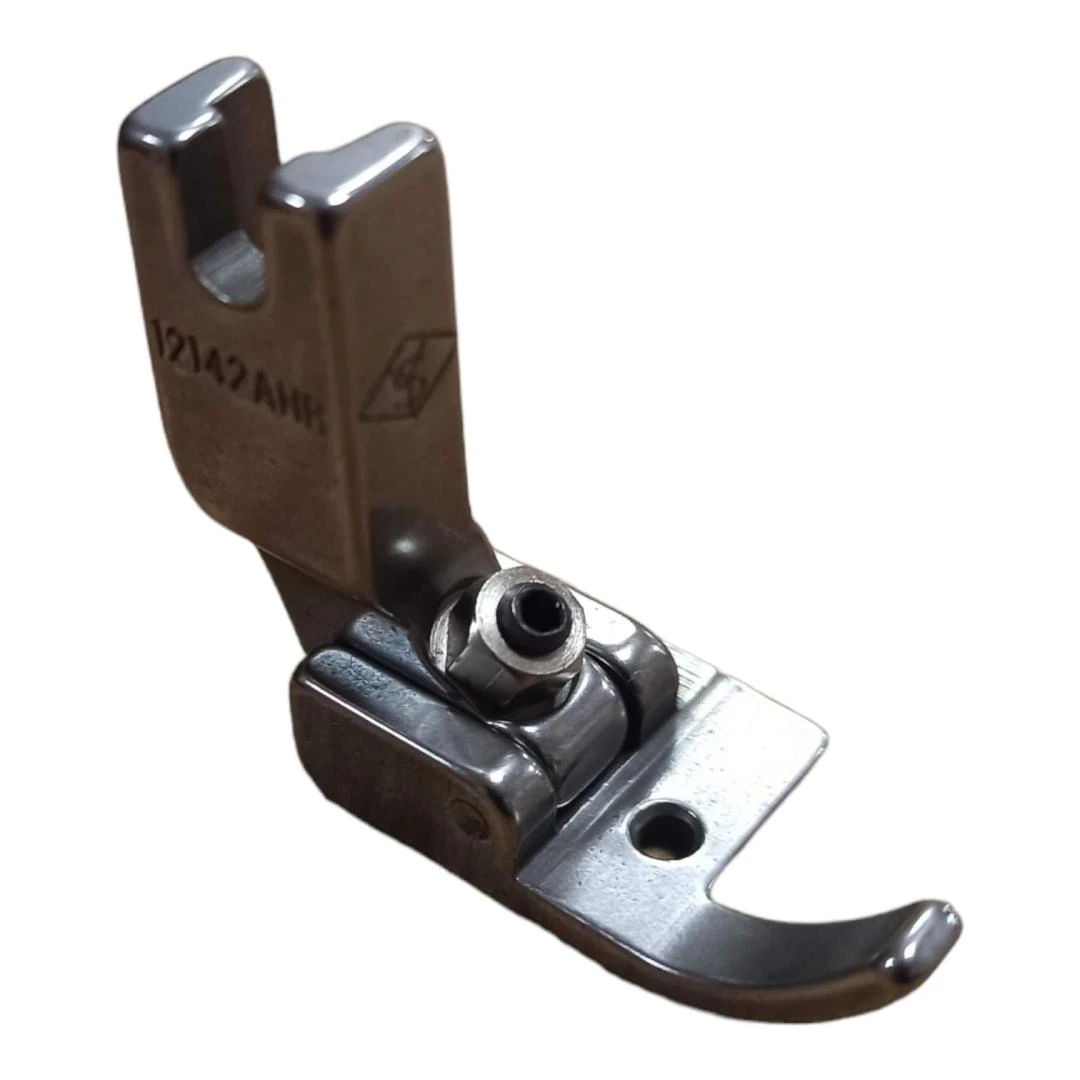 PRENSATELAS AJUSTABLE PARA EMBUDOS CON REGULACIÓN DE ÁNGULO DE COSTURA