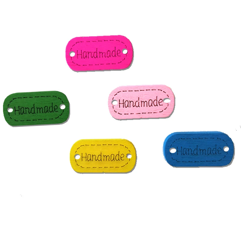 ETIQUETA MADERA HANDMADE COLORES