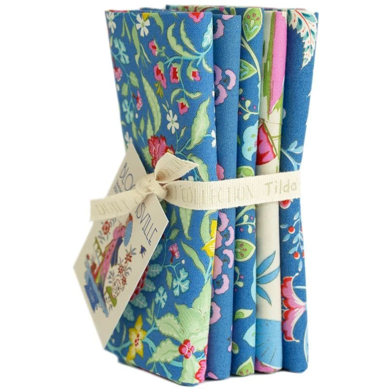 TELA TILDA FAT QUARTER BLOOMSVILLE AZUL