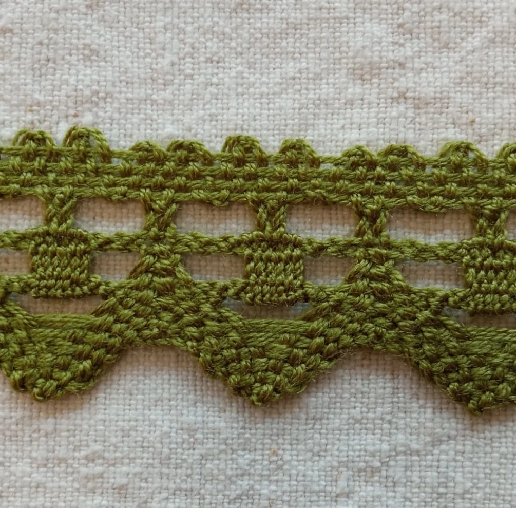 ENCAJE BOLILLO VERDE OLIVA 3 CM