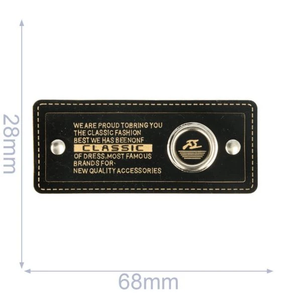 ETIQUETA DECORATIVA CON OJAL METÁLICO NEGRO