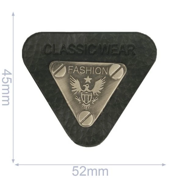 ETIQUETA DECORATIVA PARA PRENDAS TRIANGULO NEGRO