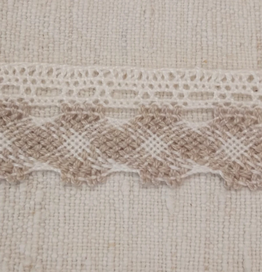 ENCAJE BOLILLO COMBINADO GRIS BEIGE 2.5 CM