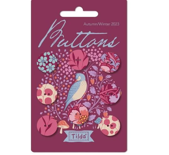 BOTONES TILDA 16 MM HIBERNATION FRAMBUESA