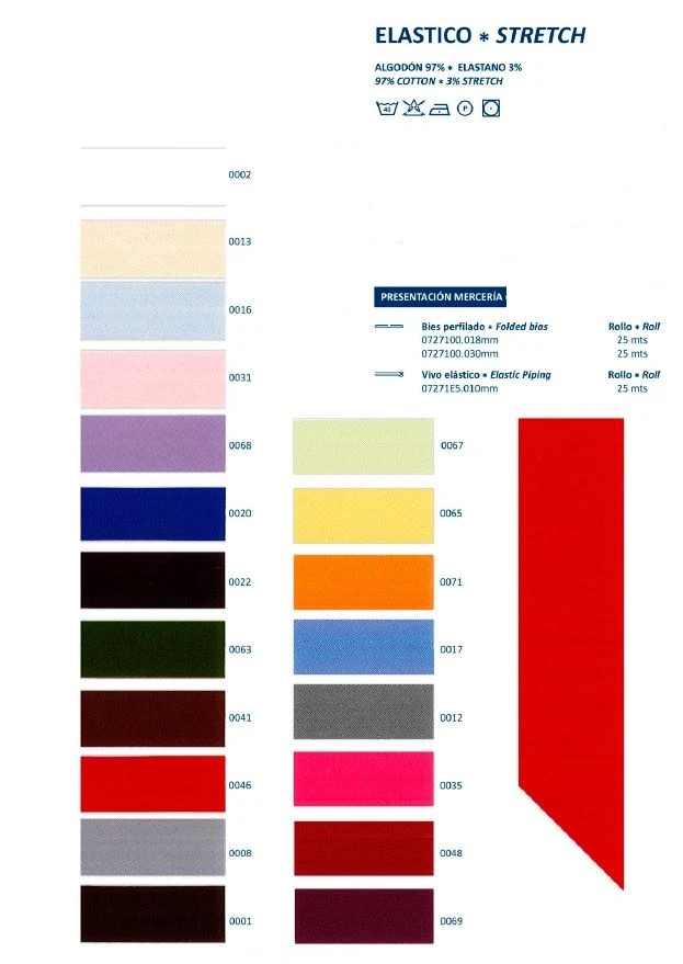 BIES PERFILADO ELÁSTICO 18 MM ROLLO DE 25 METROS