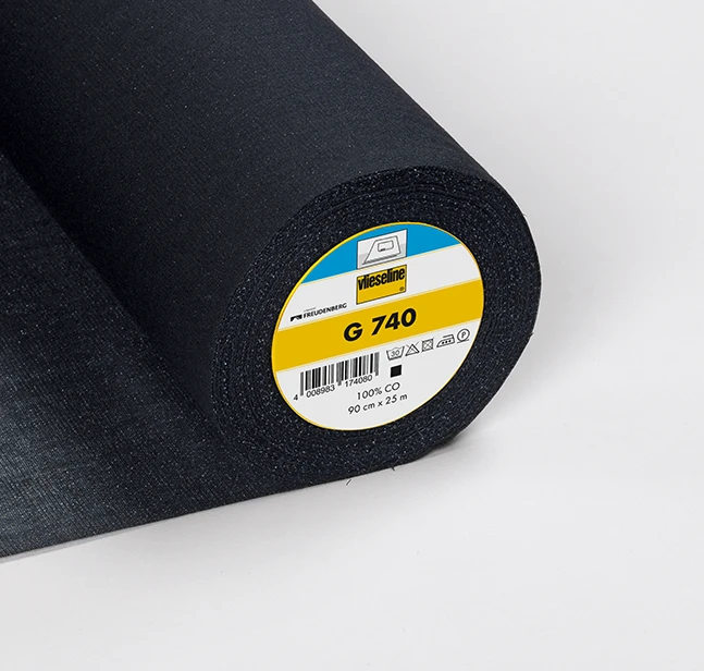 ENTRETELA TERMOADHESIVA G740 NEGRA 25 CM