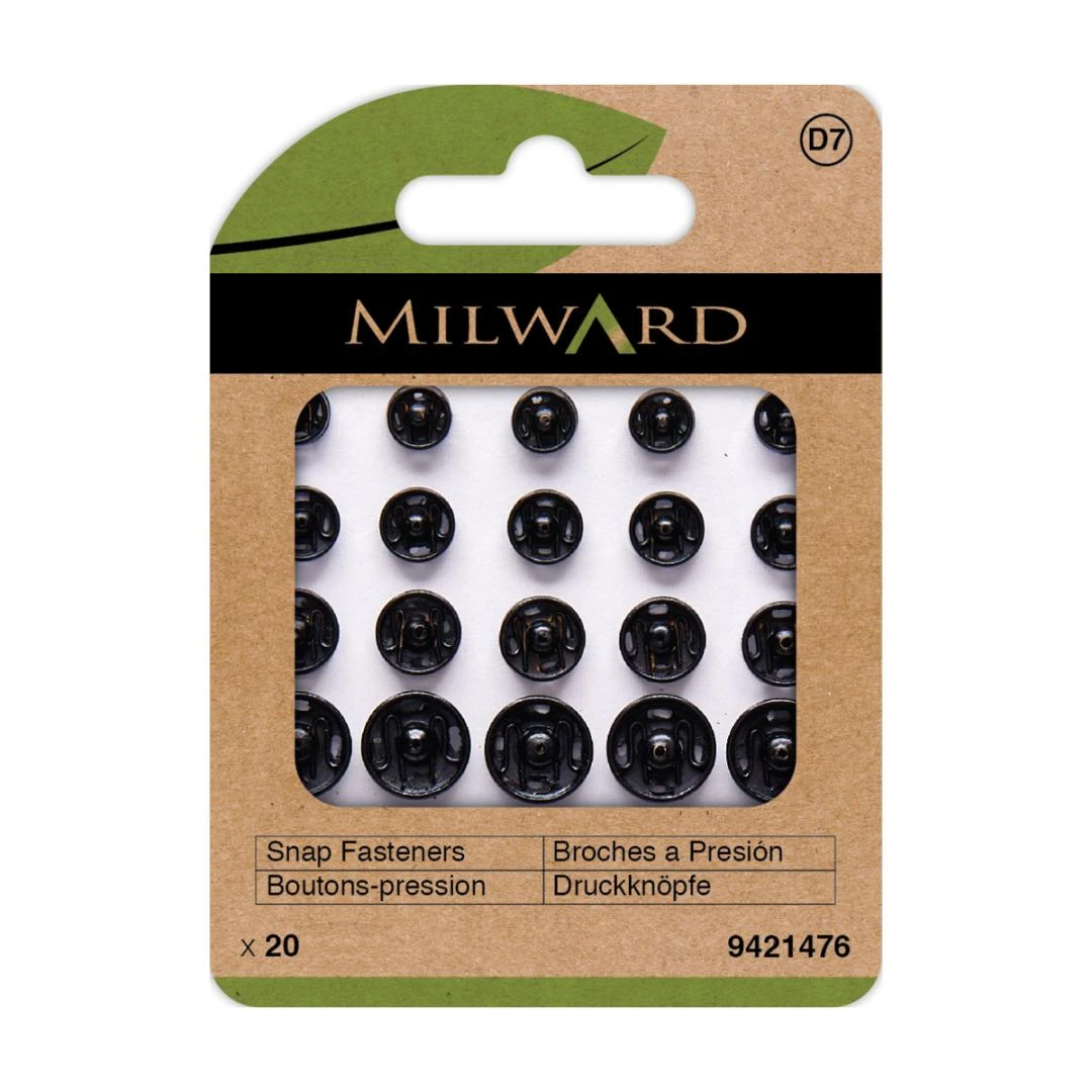 BROCHE PRESIÓN DE COSER NEGRO SURTIDO MILWARD
