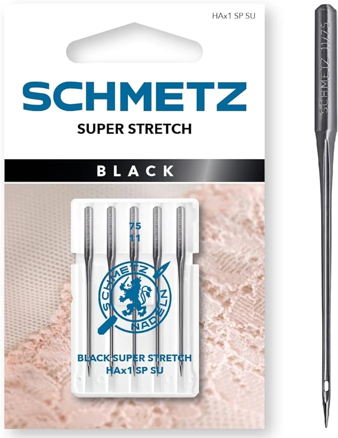 AGUJAS DOMÉSTICAS SUPER STRETCH BLACK SCHMETZ Nº 75