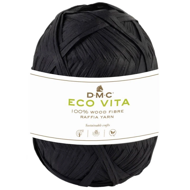 RAFIA ECO VITA 50 GRAMOS COLOR 02 NEGRO