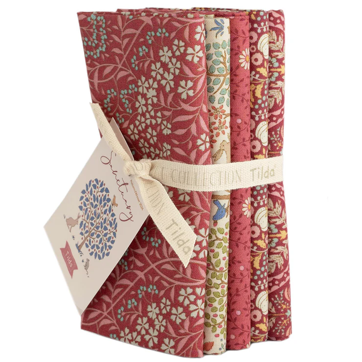 TELA TILDA FAT QUARTER SANCTUARY MARRON RUIBARBO