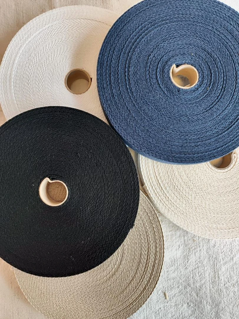 CINTA ALGODÓN AZUL MARINO Nº7 25MM ROLLO