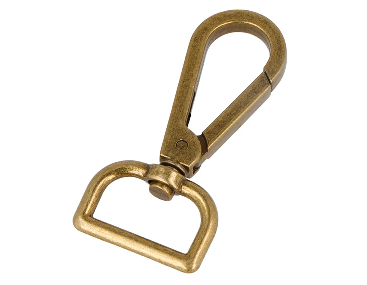 MOSQUETÓN ANILLA D ZAMAK ORO VIEJO 25.6 MM UNIDAD