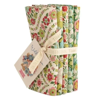 TELA TILDA 5 FAT QUARTER WALLFLOWER GREEN