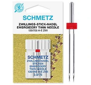 AGUJA DOMÉSTICA GEMELA PARA BORDAR 2,0MM Nº75 SCHMETZ