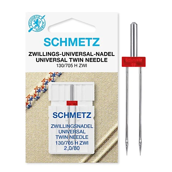 AGUJA DOMÉSTICA GEMELA UNIVERSAL 2,0MM Nº80 SCHMETZ
