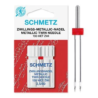 AGUJA DOMÉSTICA GEMELA METALLIC 2,5MM Nº80 SCHMETZ