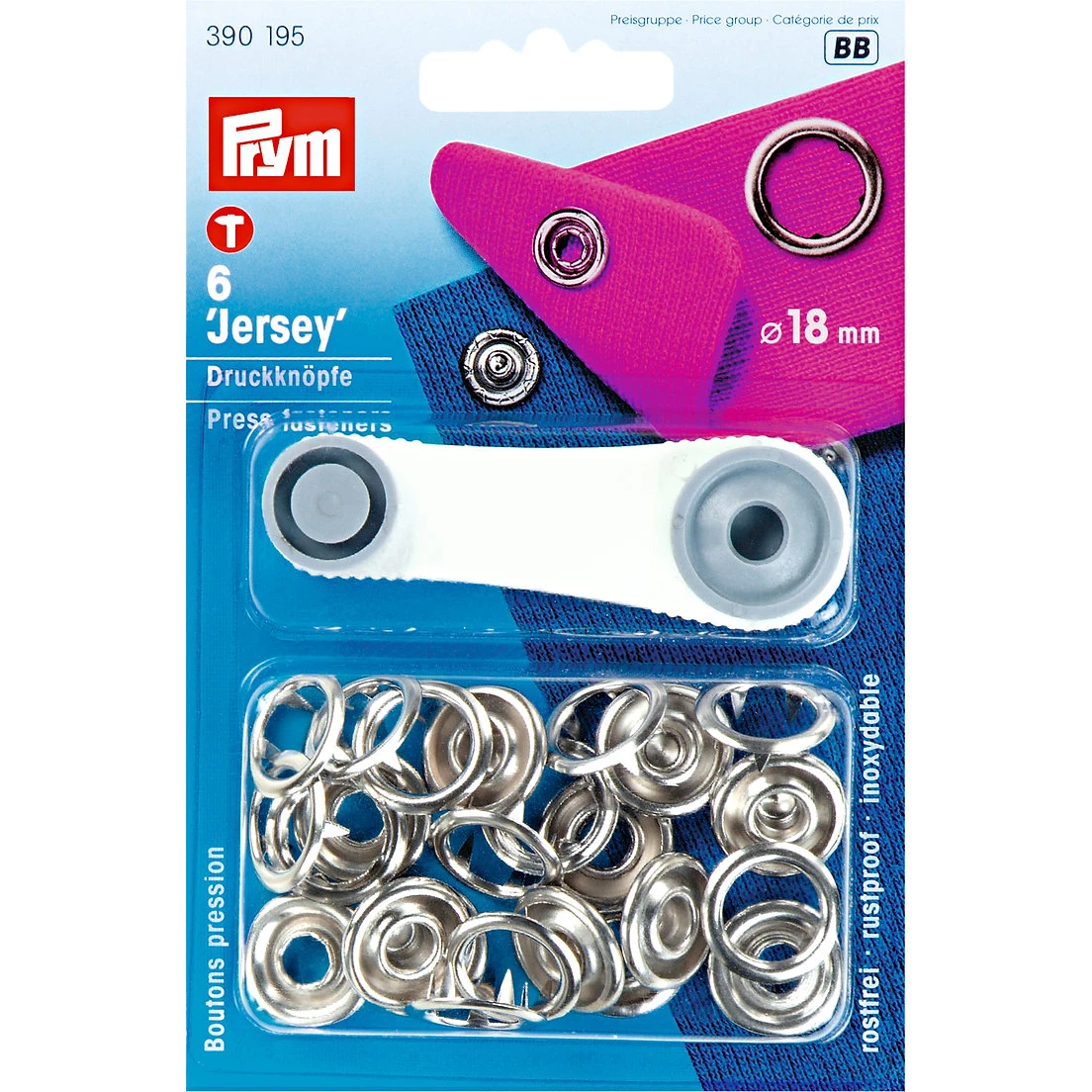 BROCHES JERSEY 18MM PLATEADO PRYM
