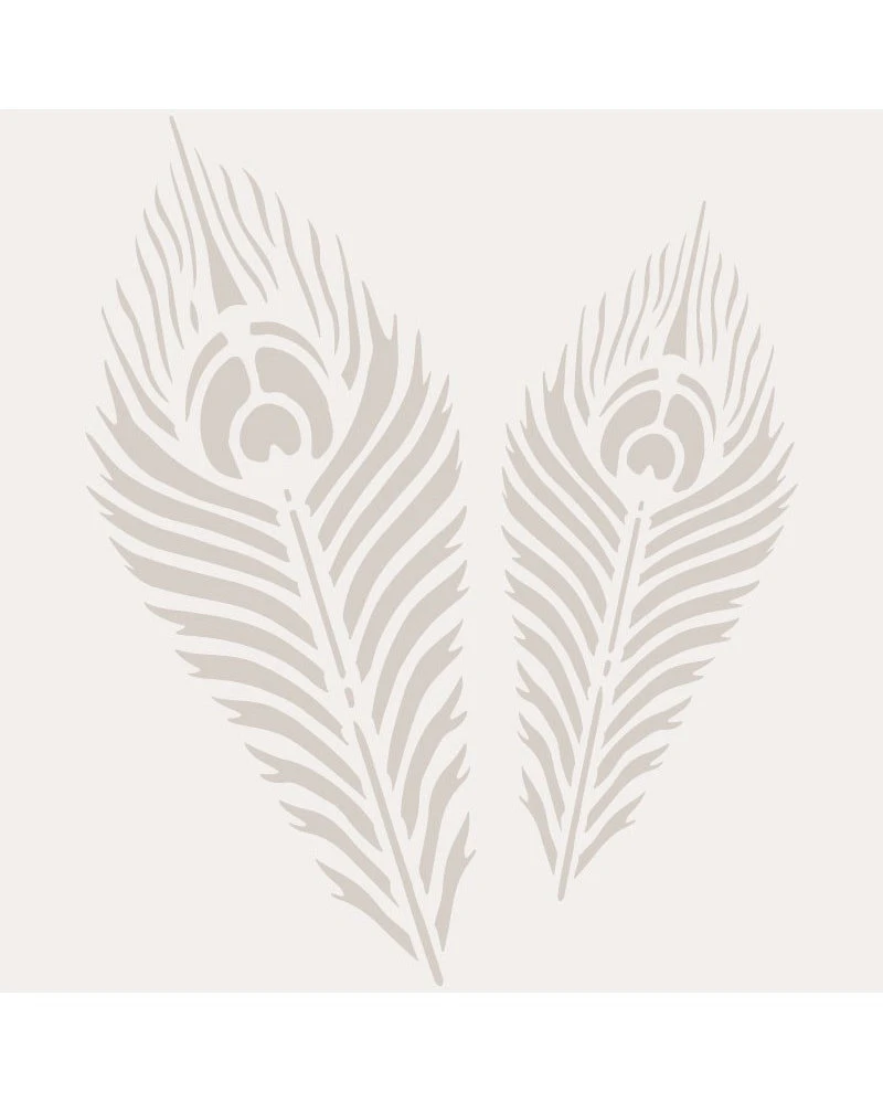 STENCIL PLUMAS PAVO REAL M