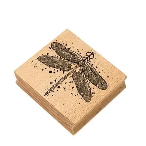 SELLO DE MADERA LIBÉLULA