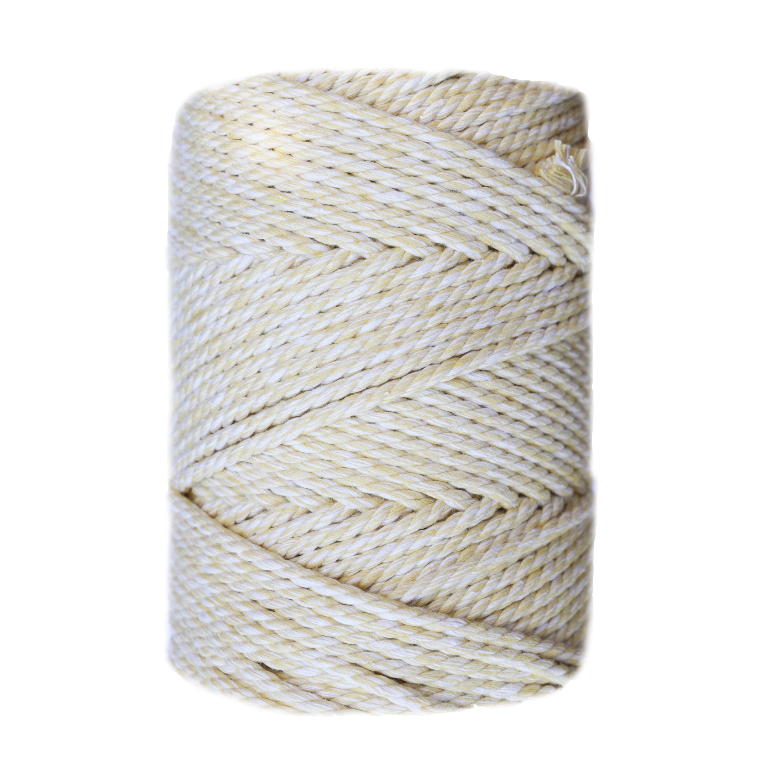 CORDÓN DE ALGODÓN 3MM MACRAMÉ SPRAY CRUDO-AMARILLO METRO